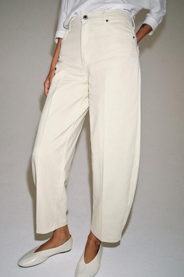 ZW COLLECTION TAPERED HIGH-WAIST JEANS - Butter by Zara