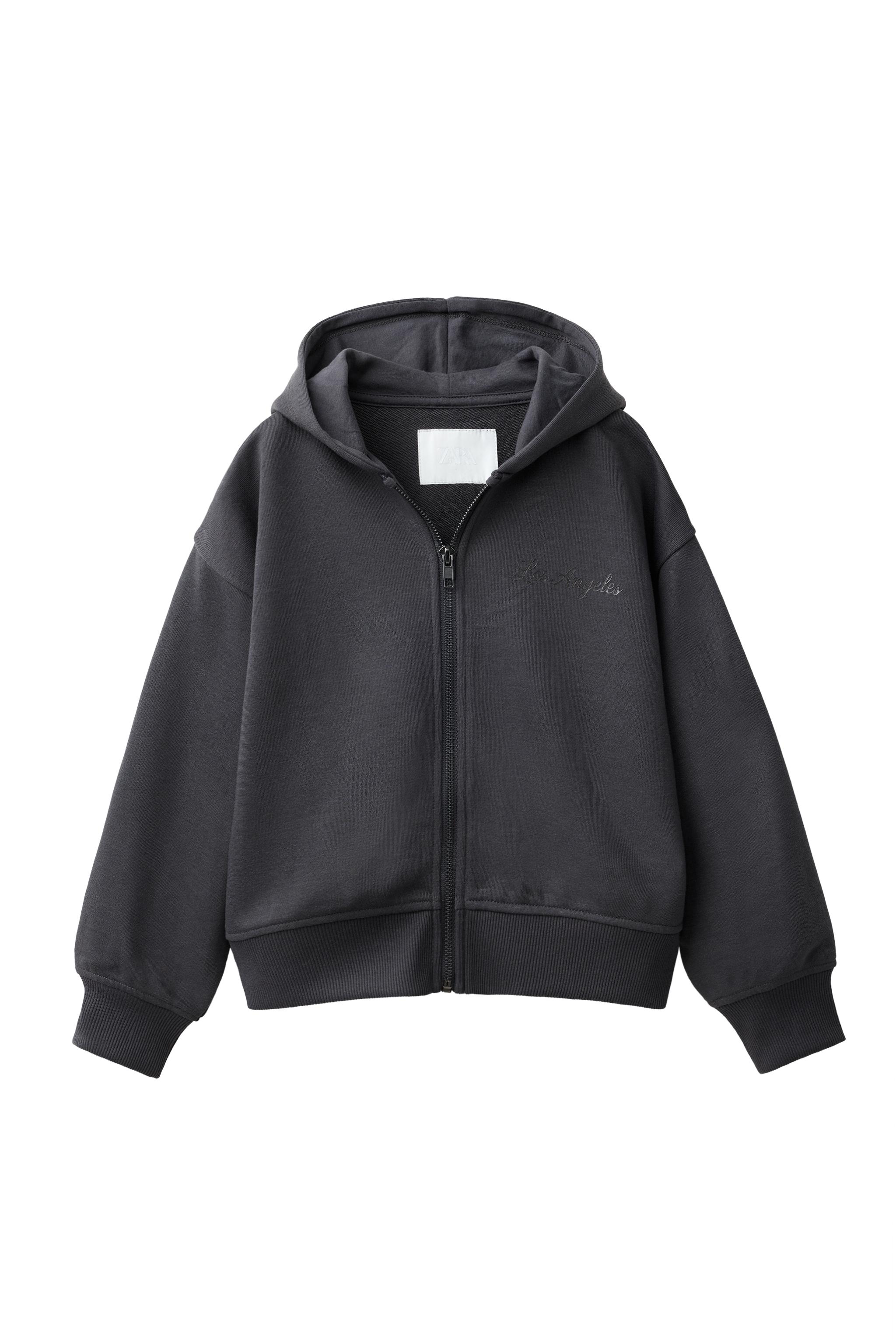 SEQUIN WING ZIP-UP HOODIE - Anthracite grey | ZARA United States