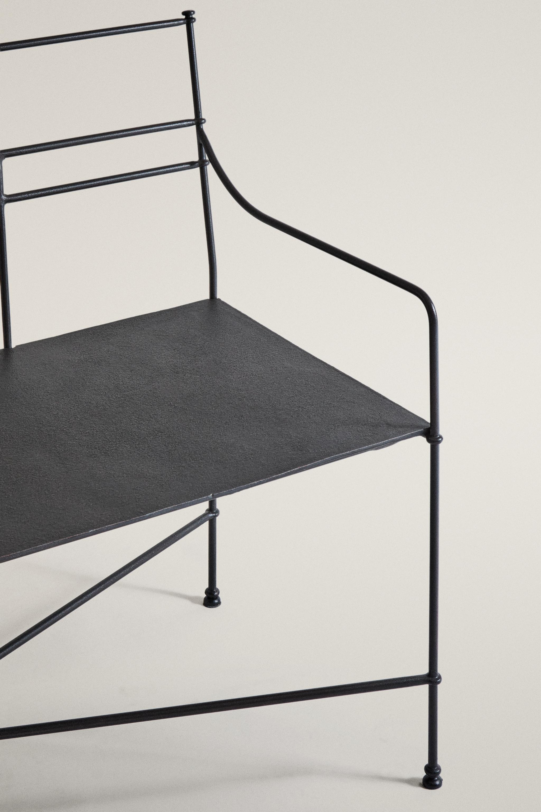 OUTDOOR WROUGHT IRON DOUBLE BENCH