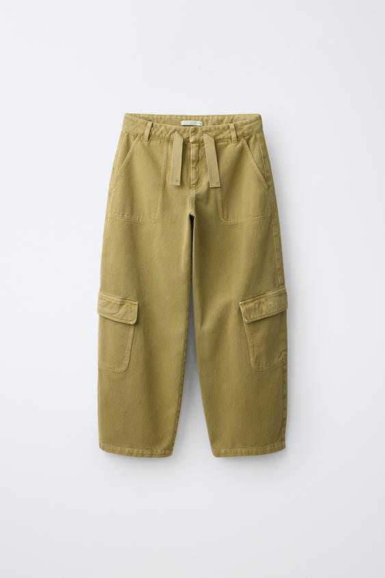 ΠΑΝΤΕΛΟΝΙ WIDE LEG CARGO - Χακί του Zara - Εικόνα 0