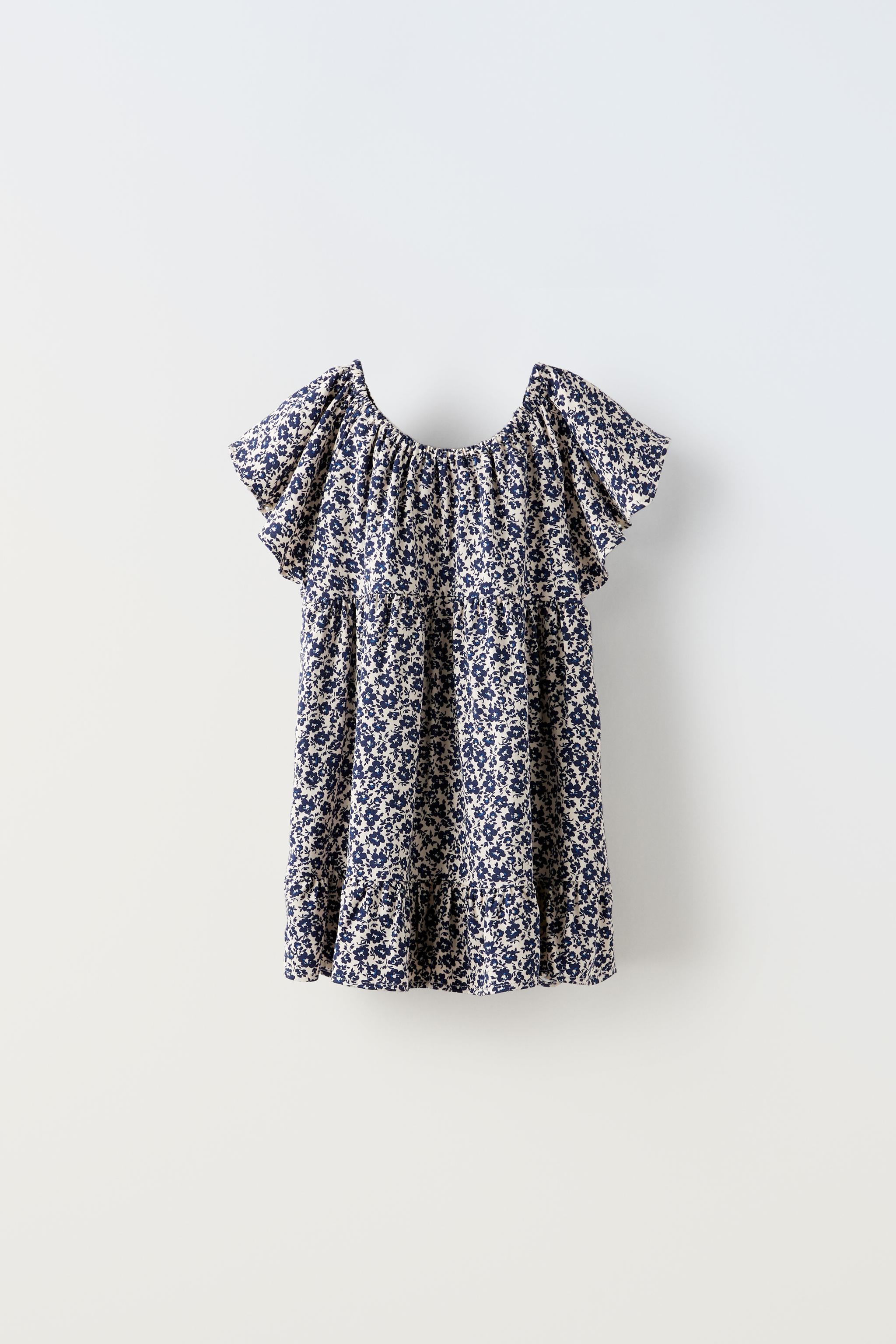 Zara ruffled shop floral print dress