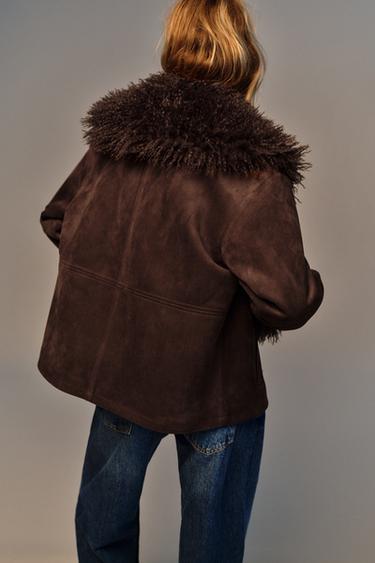 VESTE DOUBLE FACE EFFET FOURRURE - Marron de Zara - Image 5