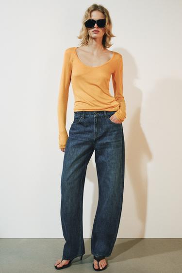 PLAYERA ESCOTE REDONDO - Naranja de Zara - Imagen 0