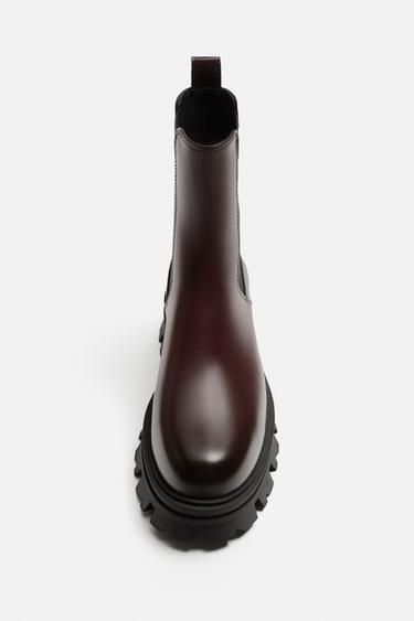 BOTTES CHELSEA À SEMELLE ÉPAISSE - Bordeaux de Zara - Image 6