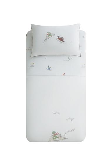 KIDS' REVERSIBLE DINOSAUR DUVET COVER - Light blue by Zara