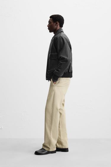 STRAIGHT-LEG TROUSERS WITH BELT - Sand by Zara - Image 3