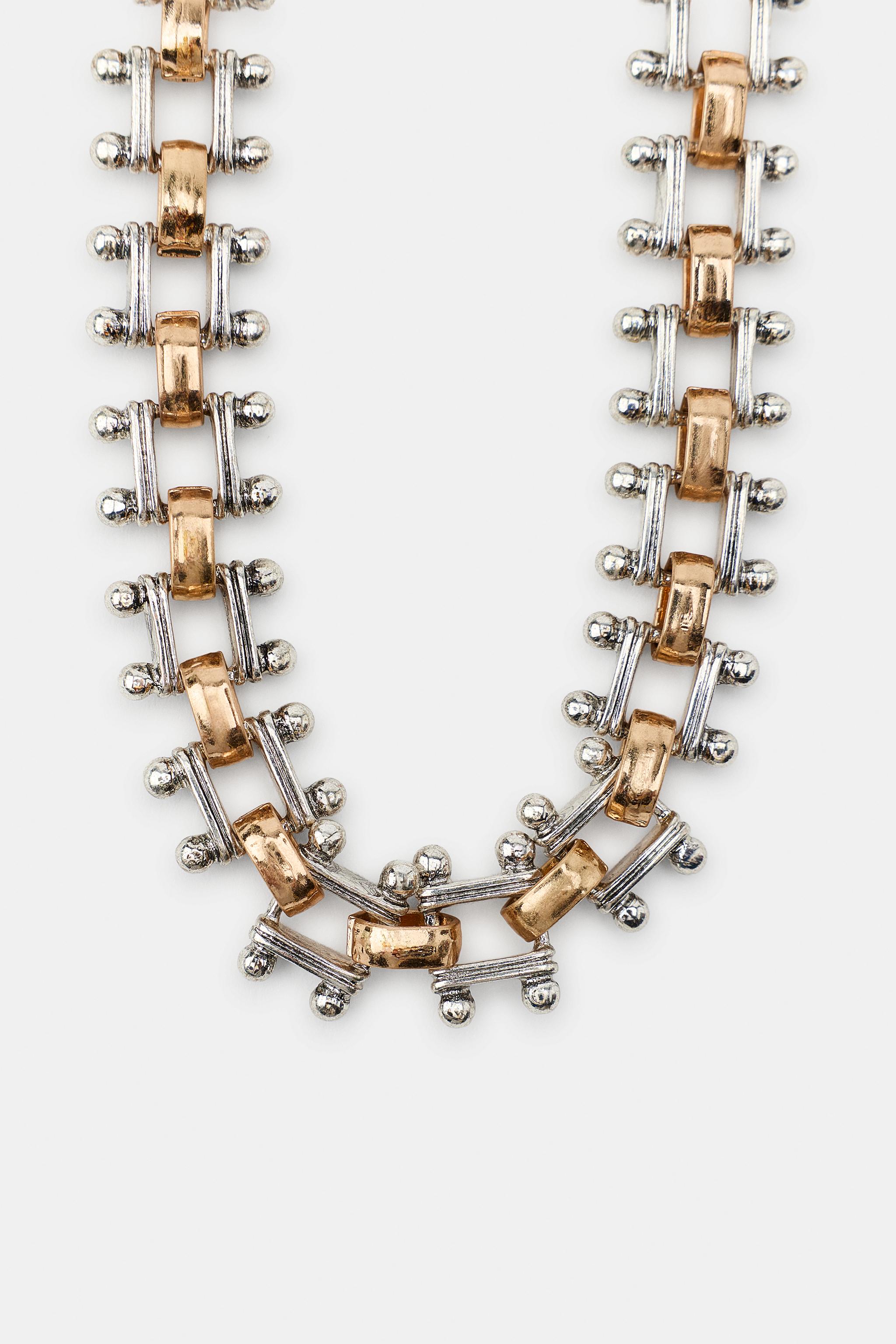 Женские аксессуары Zara PACK OF 3 CORD AND MEDALLION NECKLACES — фото 6