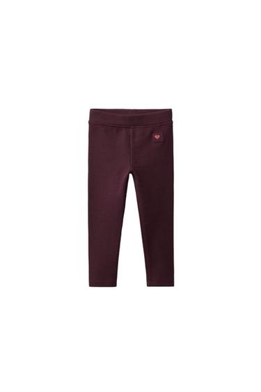 LEGGING CÔTELÉ À ÉTIQUETTE - Chocolat de Zara