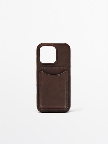 Zara Nappa leather iPhone 16 Pro case - Brown