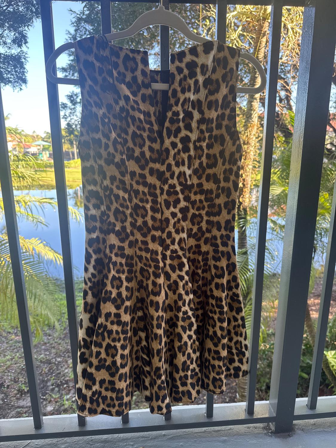 ANIMAL PRINT GODET DRESS ZW COLLECTION - Image 2