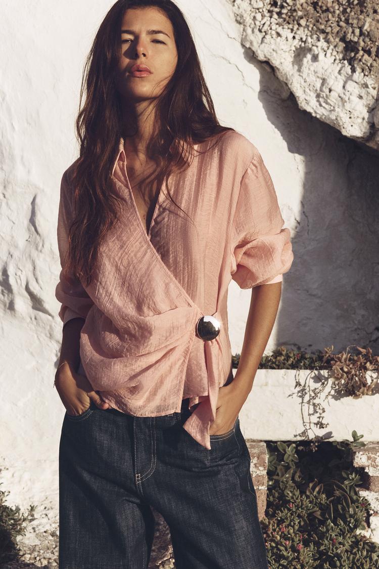 HOT Blouse Blusa Cruzada Zara Blusa Cruzada Zara CAMISA - Main Image