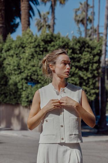 PLAIN KNIT TOP - White by Zara