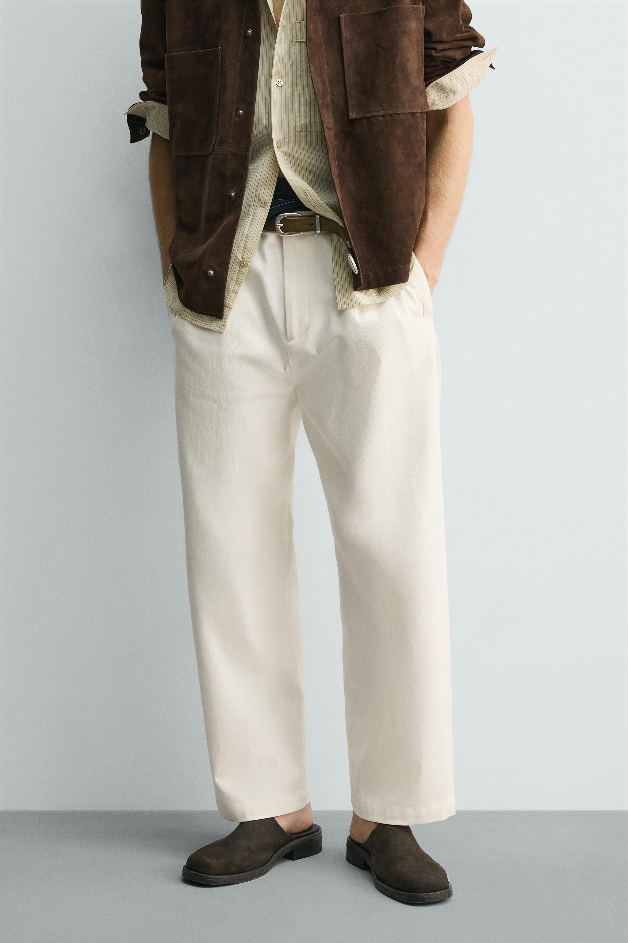 PANTALON CHINO COUPE AMPLE À PLIS