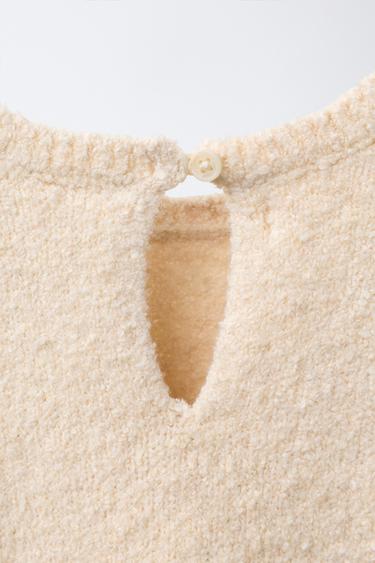 BUTTERFLY EMBROIDERED KNIT SWEATER - Light beige by Zara - Image 3