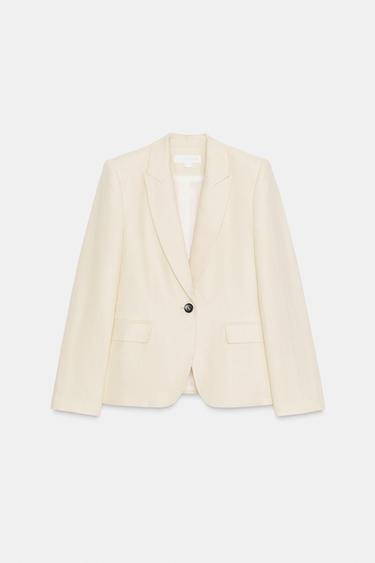 BLAZER BÁSICA CON LINO - Mantequilla de Zara
