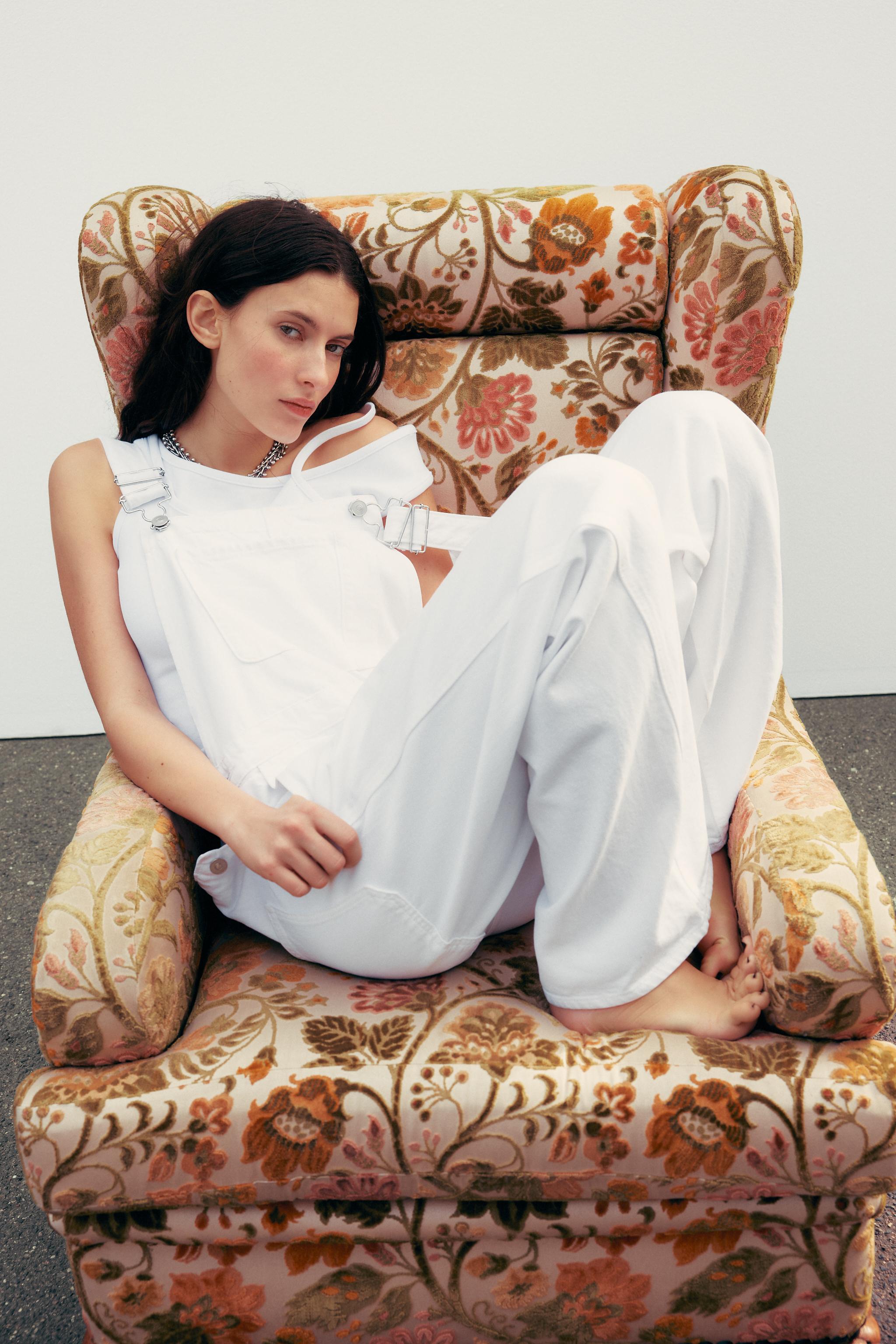 【ZARA】デニムオーバーオール ホワイト | 4365/080/250 TRF DENIM OVERALLS - White | ZARA United States