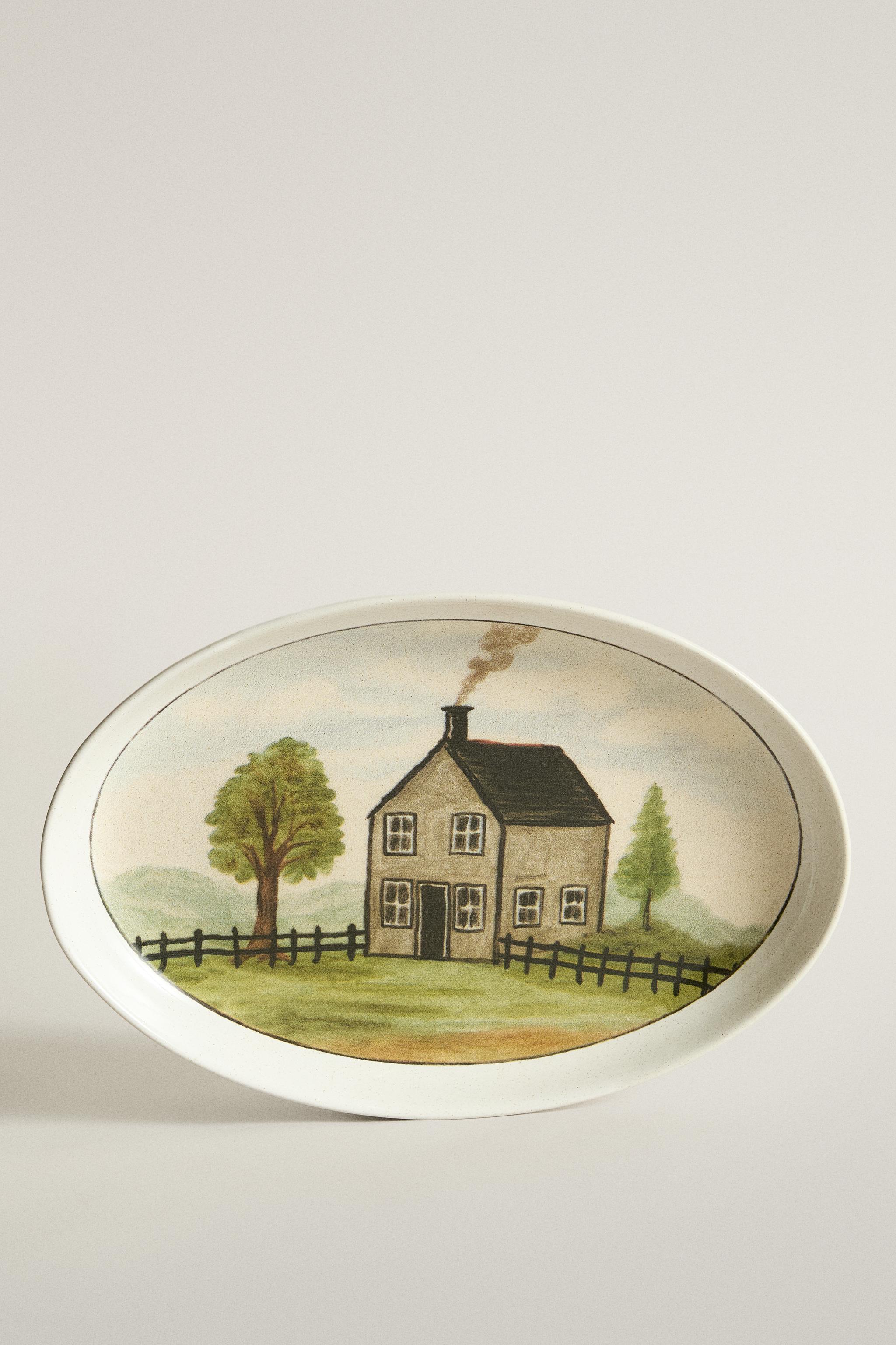 STONEWARE HOUSE SERVING DISH