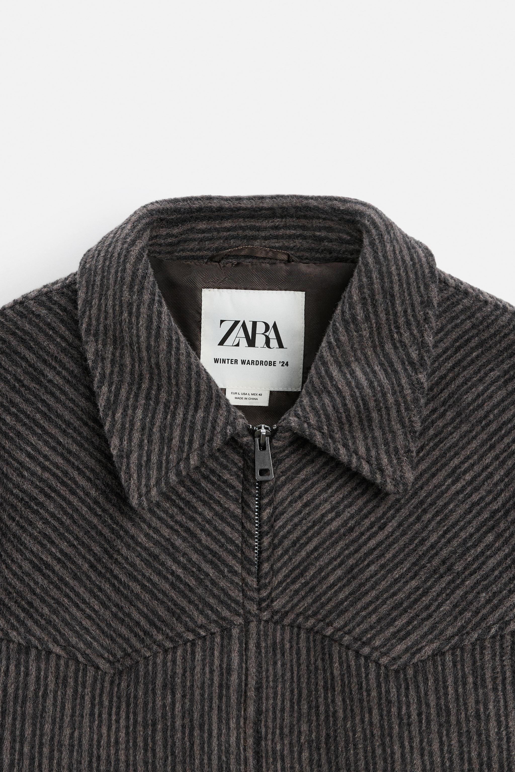 STRIPED WOOL JACKET - Black / Brown | ZARA South Africa