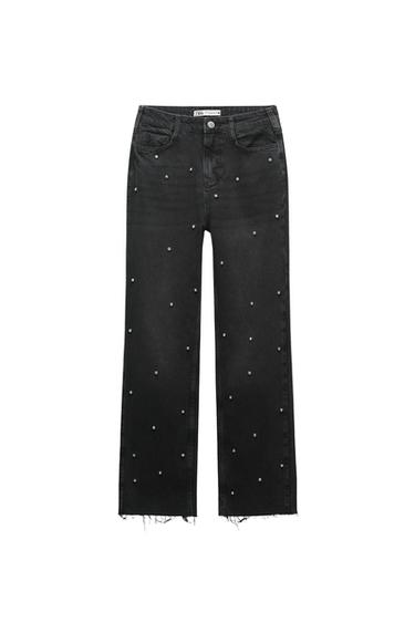 Z1975 HIGH RISE STRAIGHT CROPPED JEWEL JEANS