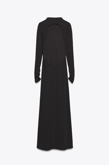 ROBE CRÊPE DOS NU - Marron foncé de Zara - Image 6