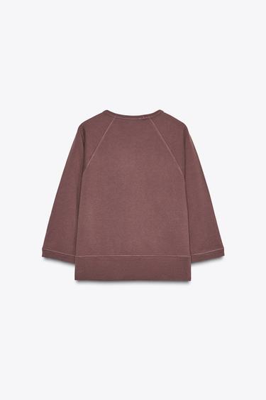 RAGLAN SLEEVE SWEATSHIRT - Dark pink by Zara - Image 5
