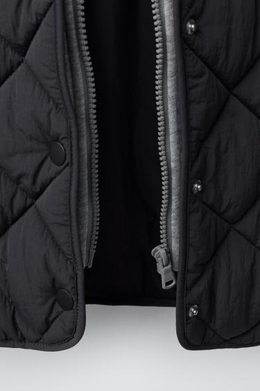 VESTE REMBOURRÉE SWEAT À CAPUCHE - Gris anthracite de Zara - Image 7