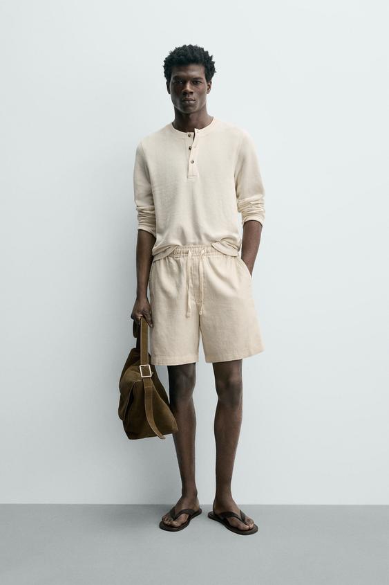 REGULAR FIT TEXTURED SHORTS