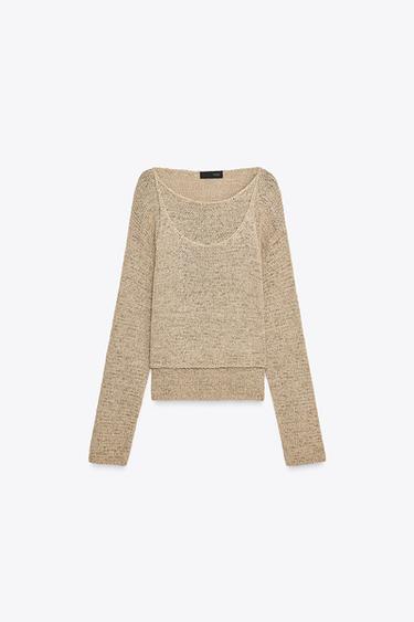 SUÉTER DE TRICÔ DUPLO -  da Zara