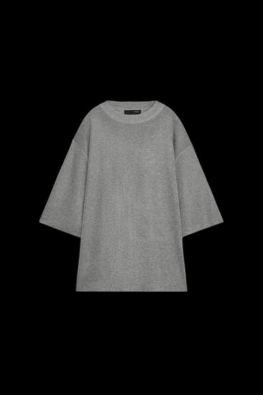 OVERSIZE-OBERTEIL AUS GLATTEM STRICK - Grau meliert von Zara