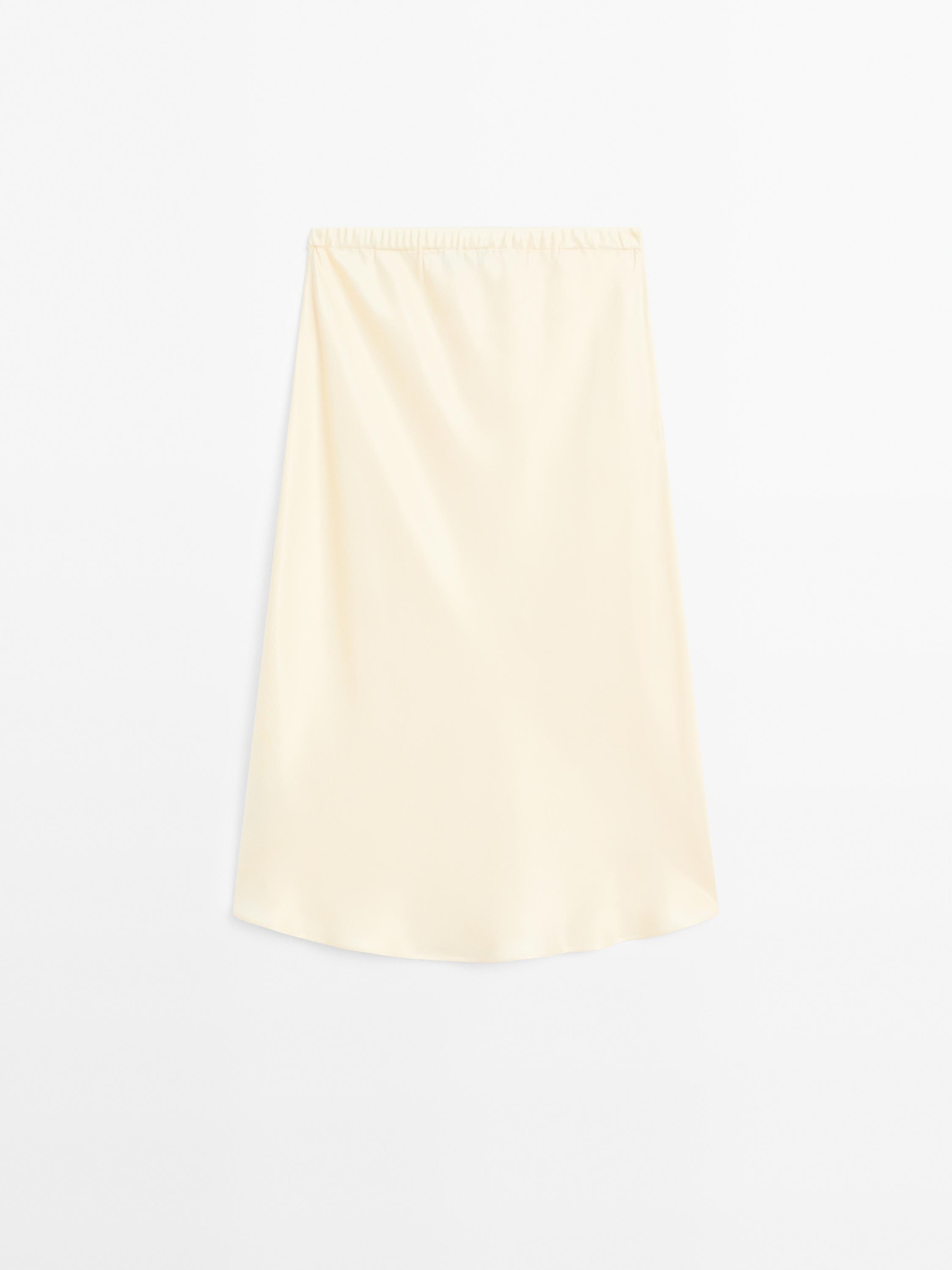 Flowing satin-effect skirt