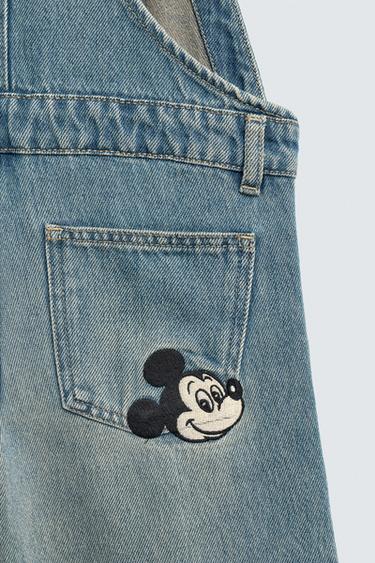MICKEY MOUSE EMBROIDERED DENIM DUNGAREES HARRY LAMBERT FOR ZARA X DISNEY - Turquoise by Zara - Image 3