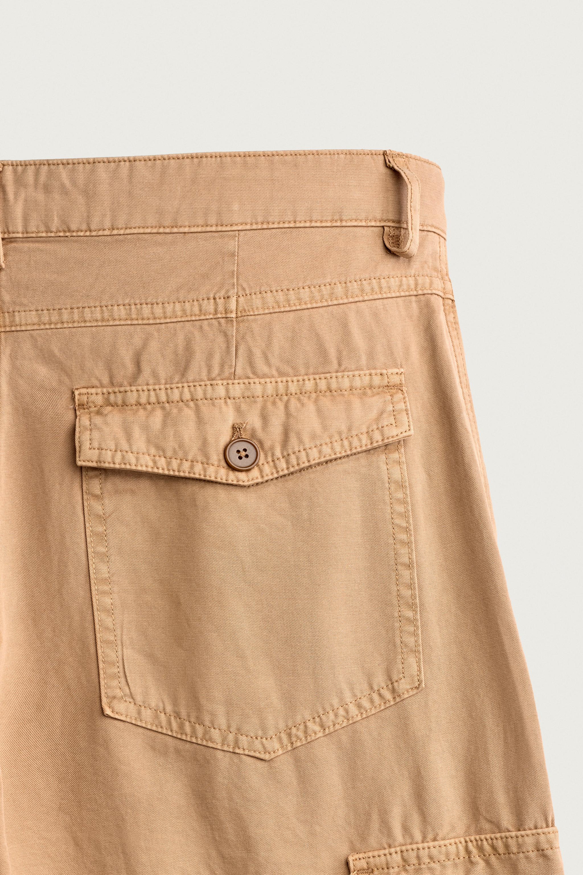 WASHED RELAXED FIT CARGO PANTS