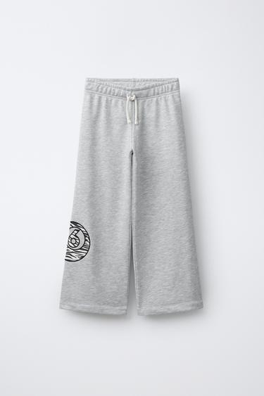 PANTALÓN FELPA WIDE LEG BOLA BILLAR - Gris vigoré de Zara