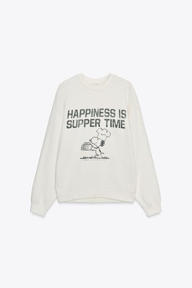 SWEAT EFFET DÉLAVÉ SNOOPY PEANUTS™ - Écru de Zara