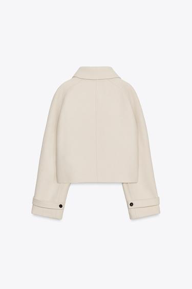 ZW COLLECTION SHORT WOOL TRENCH COAT - Ecru by Zara - Image 6