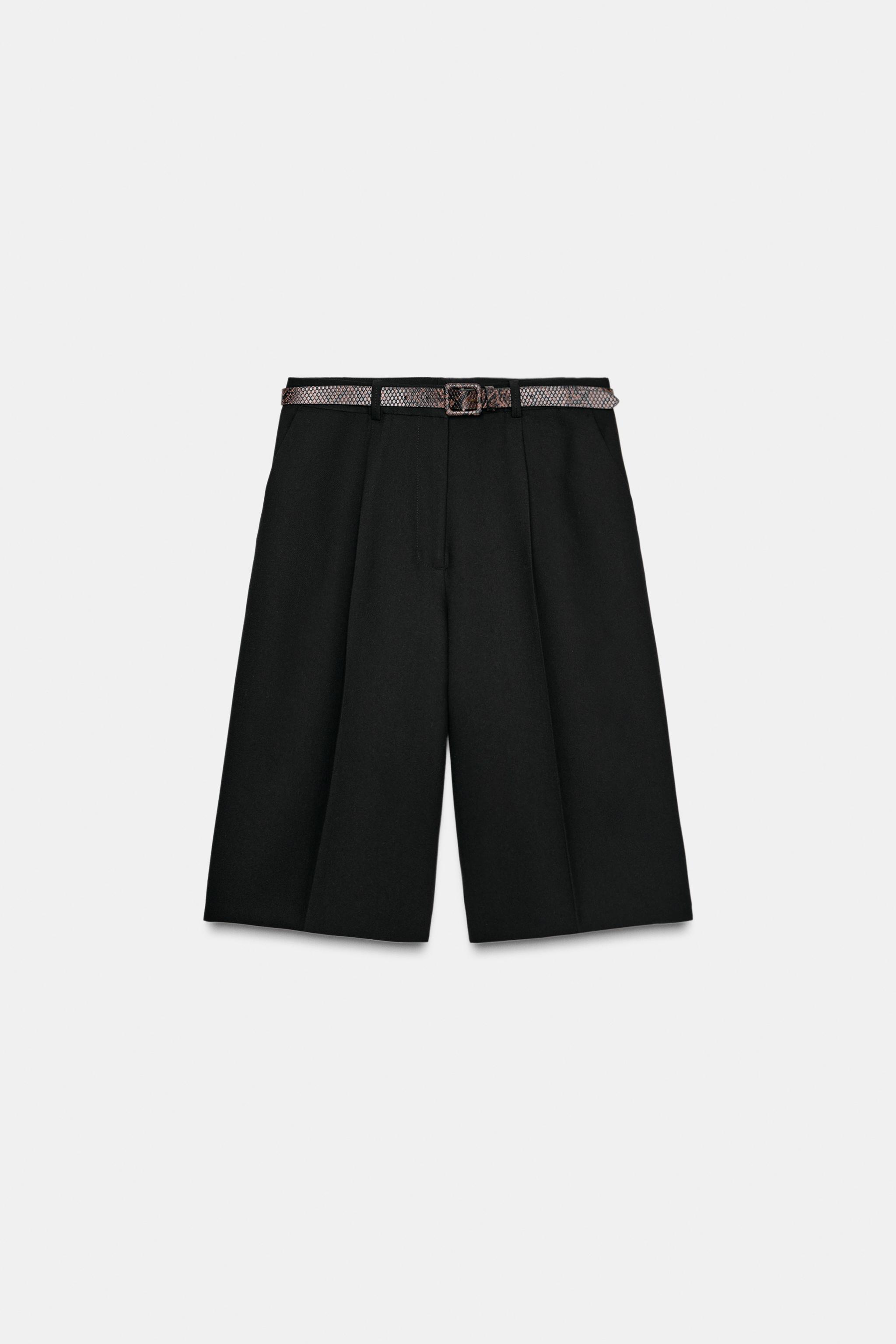black dress shorts zara SHORT VOLUMINOUS DRESS - Black
