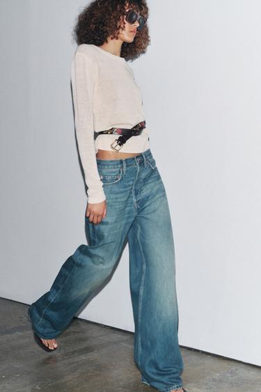 JEANS ZW COLLECTION RELAXED بسرج متوسط - أزرق الخاص بـ Zara - صورة 0