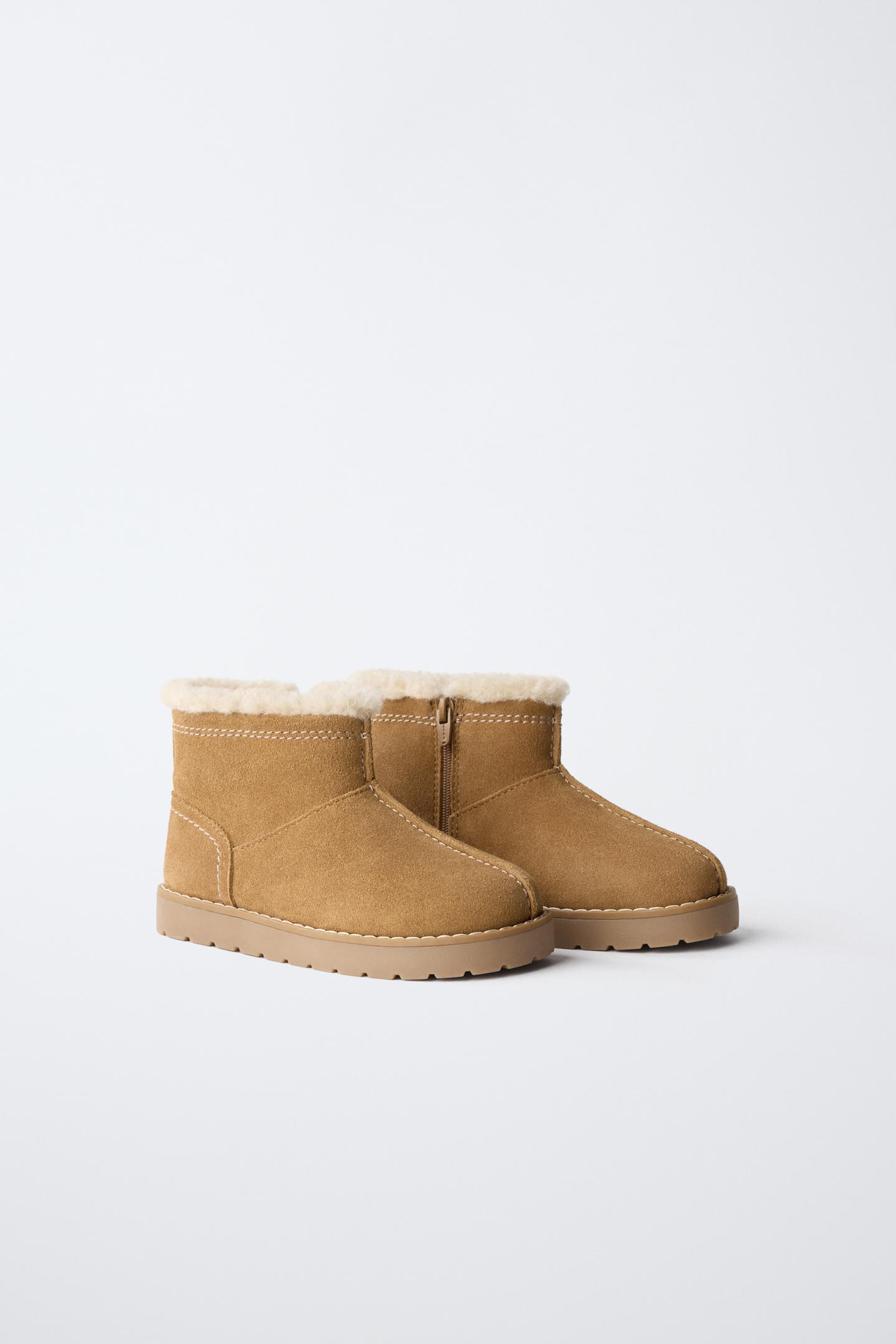 Детские ботинки Zara Lined Leather Ankle, цвет: Коричневый — фото 2