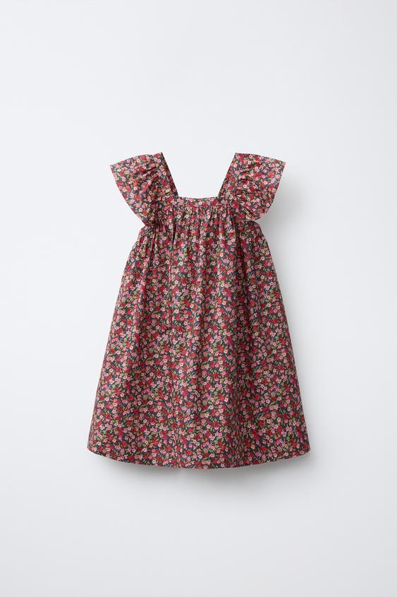 VESTIDO ESTAMPADO FLORES MADE WITH LIBERTY FABRIC - Rosado de Zara - Imagen 0