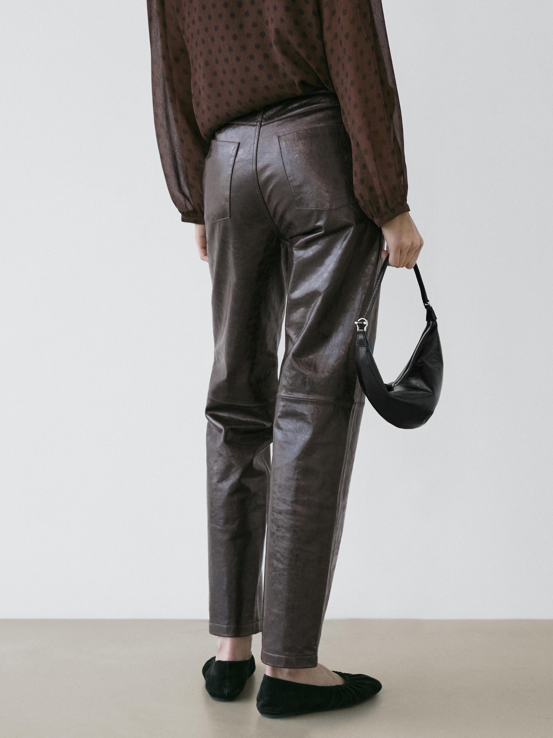 Pantalon en cuir nappa