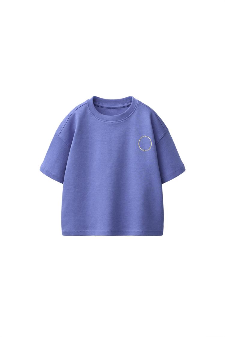 TEXT INTERLOCK T-SHIRT — Bluish