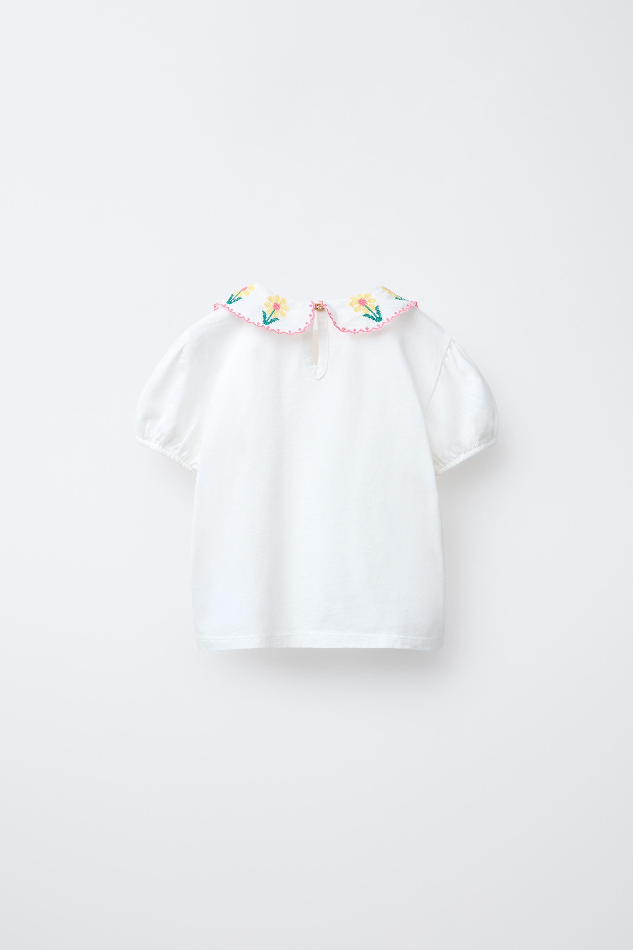 T-SHIRT COL CLAUDINE BRODÉ