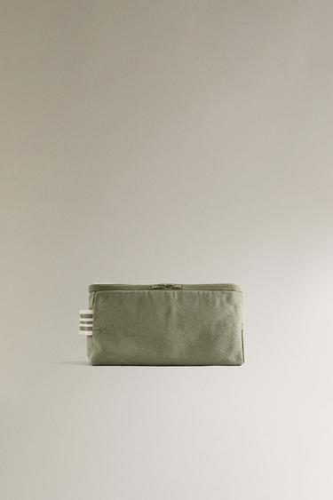 FABRIC WASH BAG WITH HANDLE - Green by Zara - Image 1