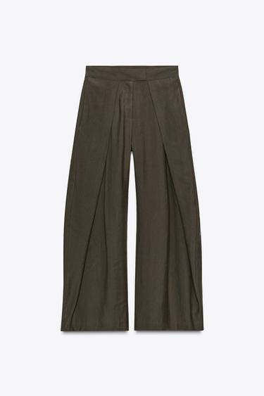 Zara ZW COLLECTION FRONT PLEAT PANTS - Brown / Taupe
