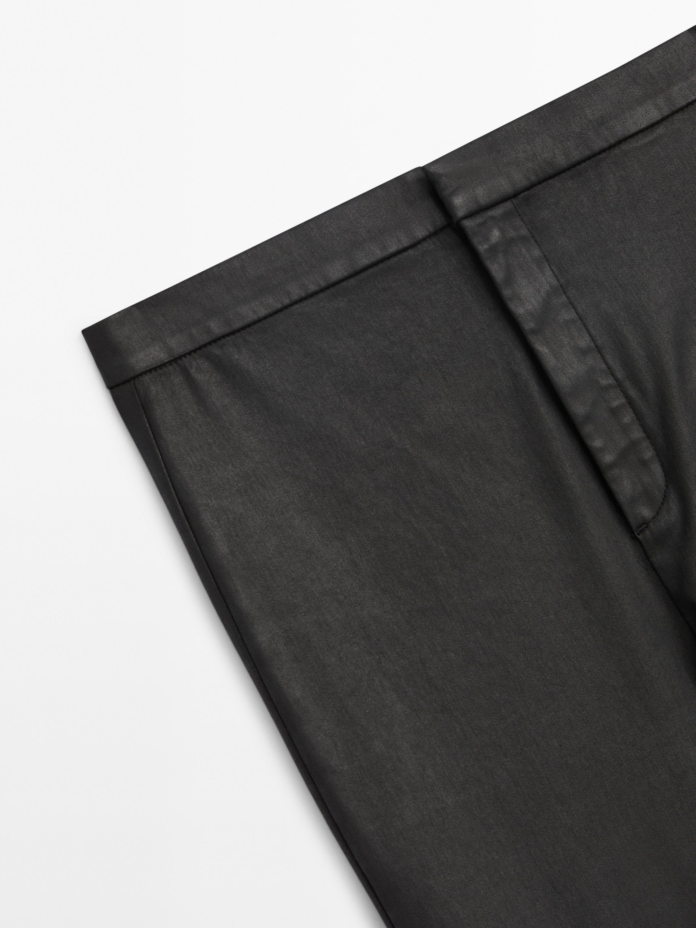 Waxed leggings · Black · Dressy