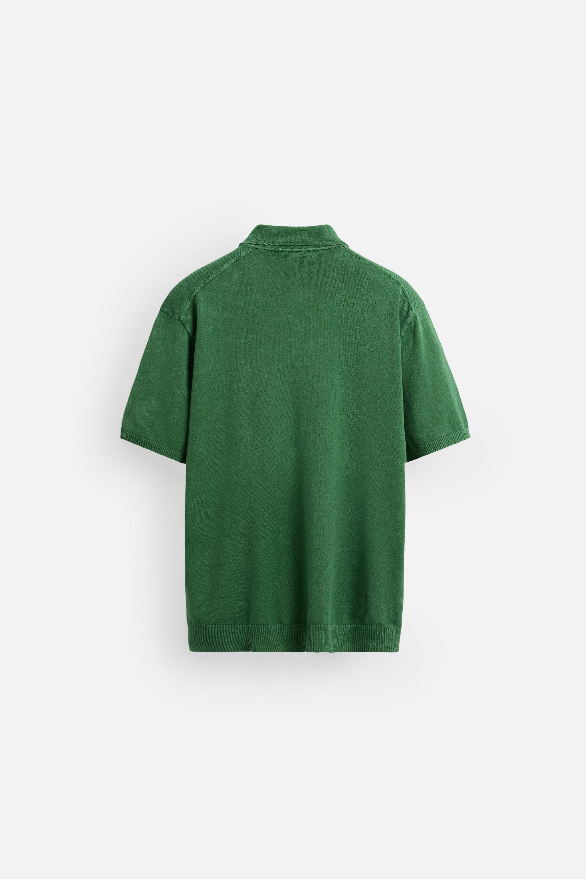 WASHED COTTON KNIT POLO SHIRT - Lime green | ZARA United States
