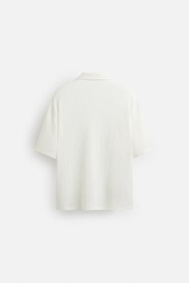 CREASED-EFFECT TEXTURED SHIRT - Oyster-white by Zara - Image 6
