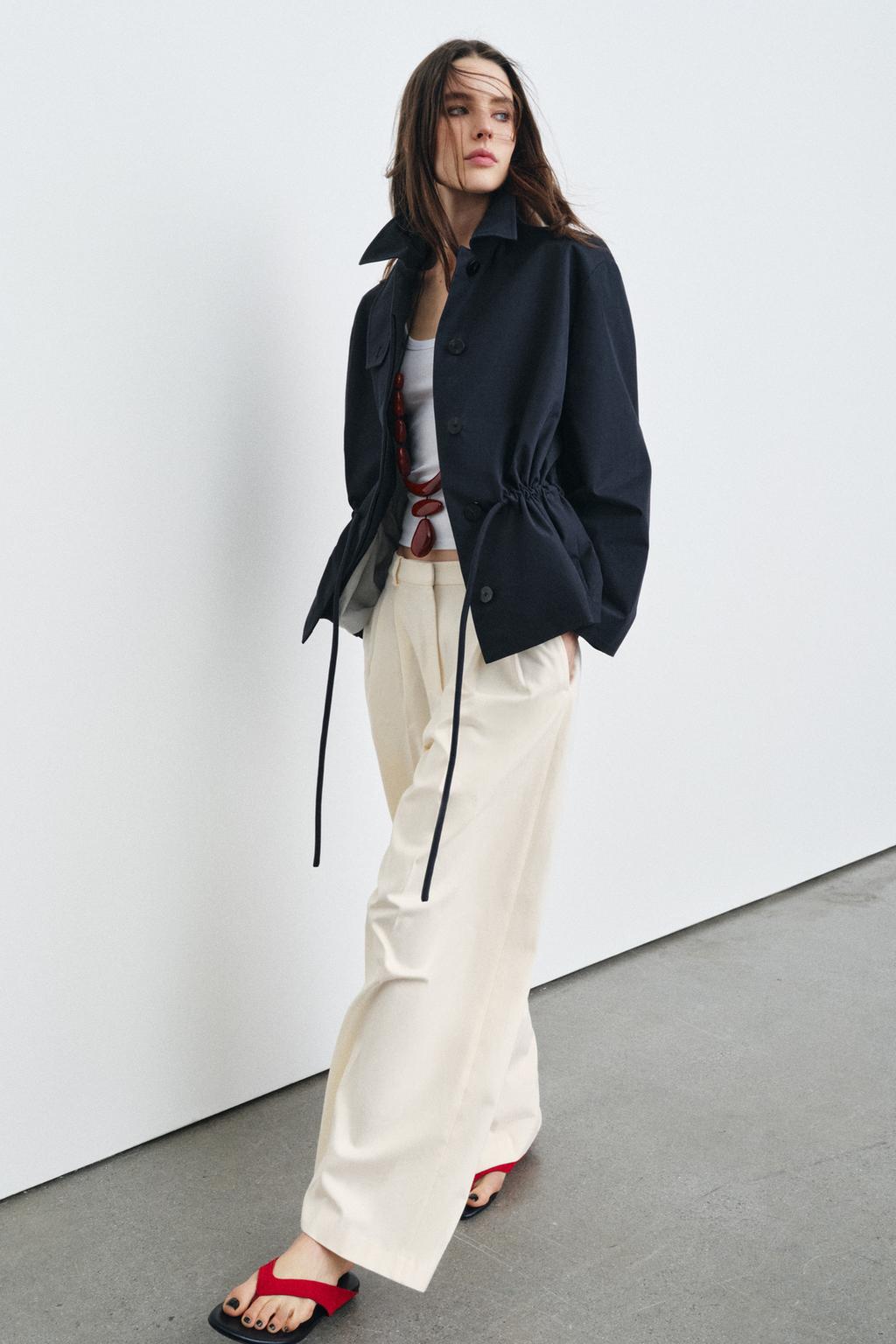 ZARA ZW COLLECTION BELTED PARKA