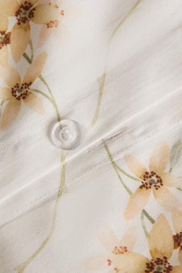 FLORAL PRINT SATEEN DUVET COVER - Oyster-white by Zara - Image 3