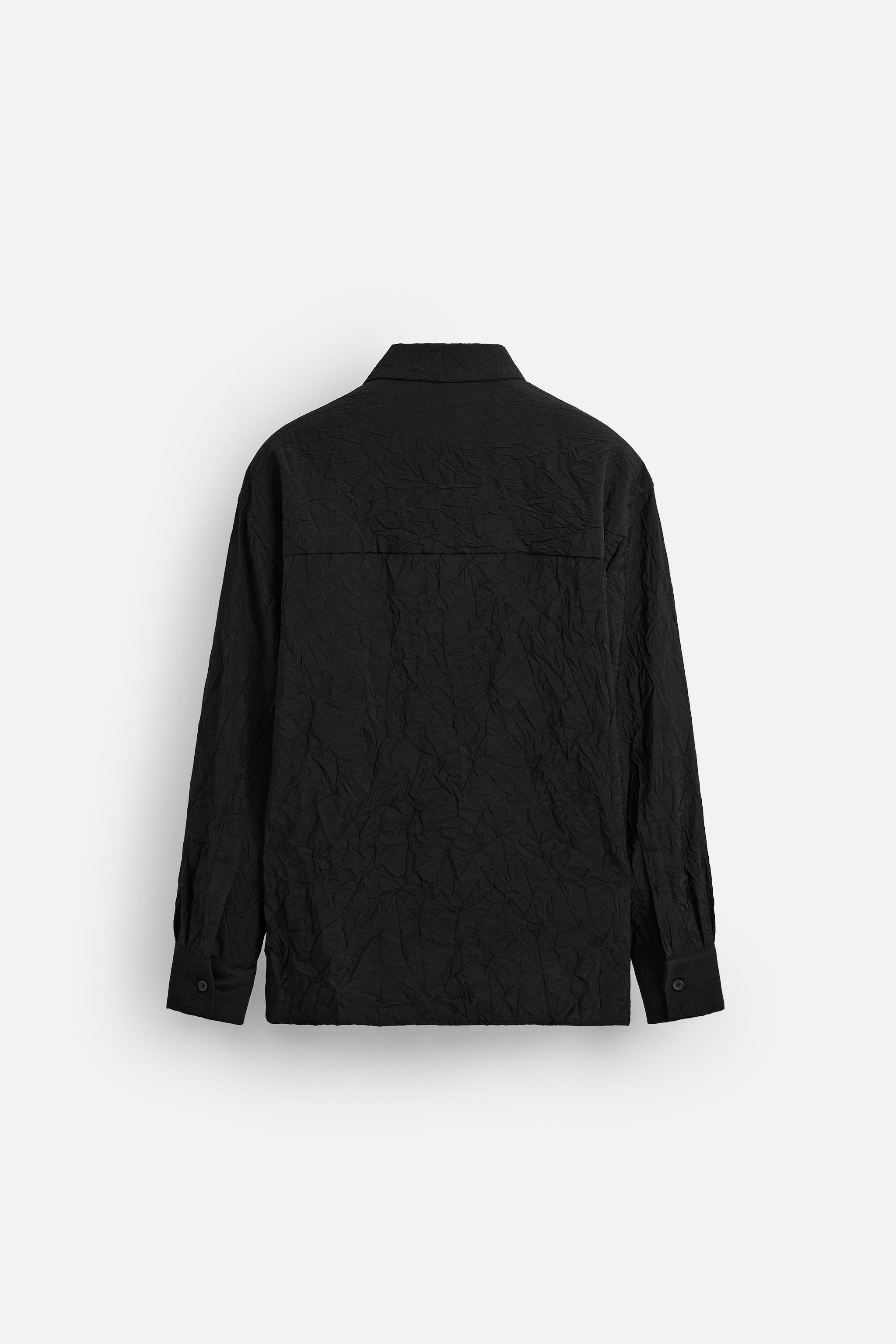 WRINKLED LOOK SHIRT - Black | ZARA United States